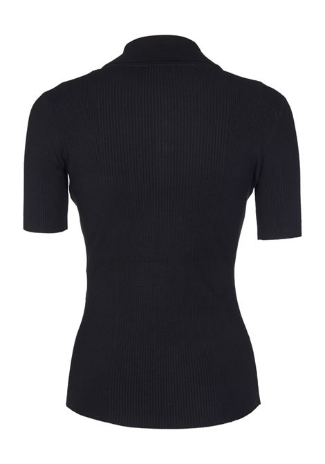 Polo Elisabetta Franchi donna MK63B51E2110 110 nera a costine ELISABETTA FRANCHI | Polo | MK63B51E2110110